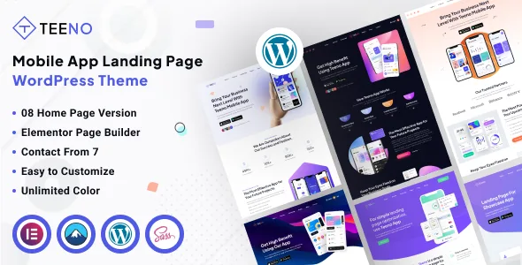 teeno app landing wordpress theme 1