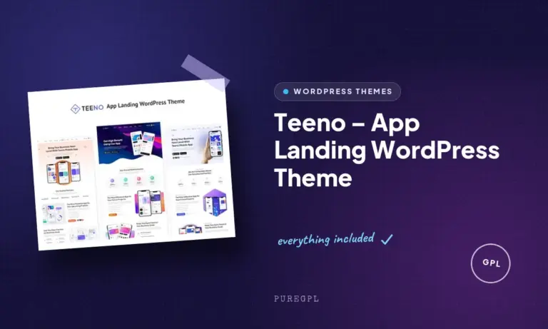 teeno app landing wordpress theme