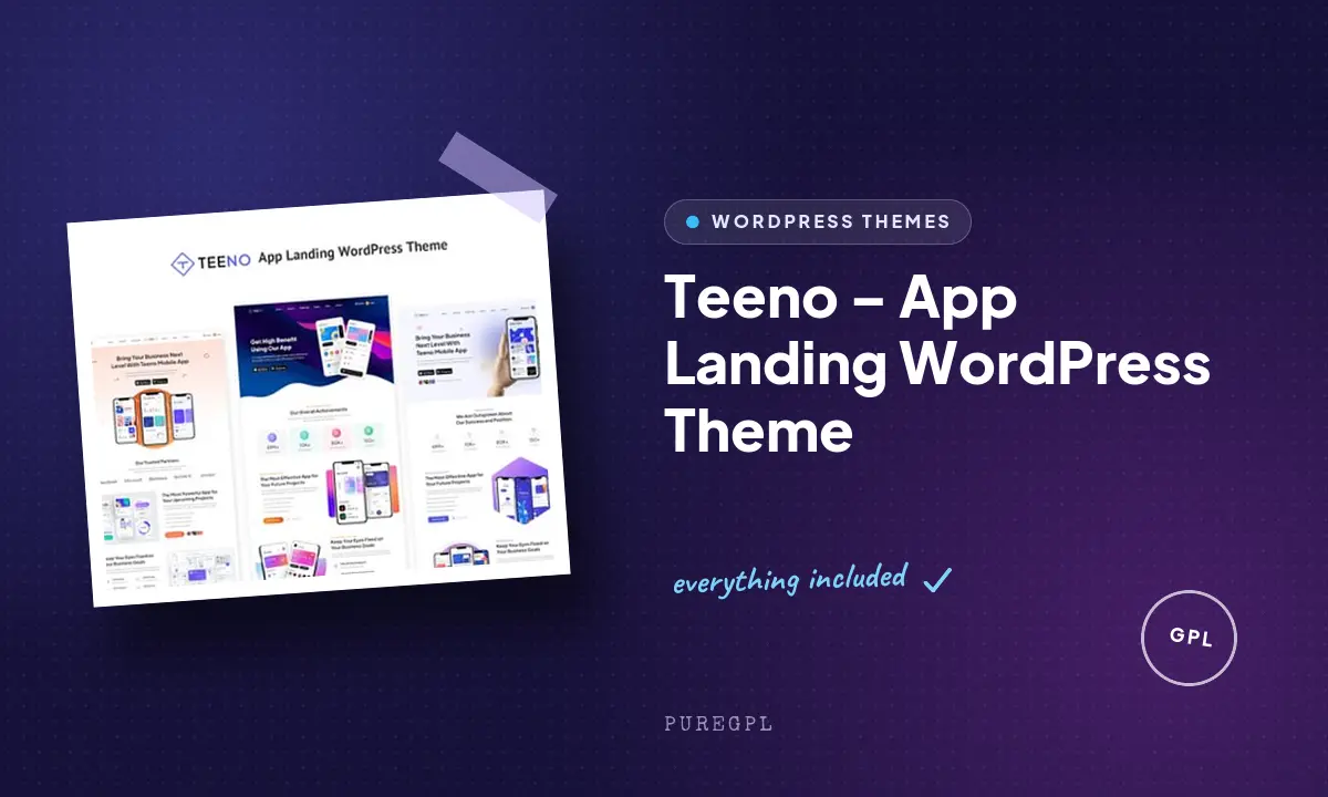 Teeno – App Landing WordPress Theme