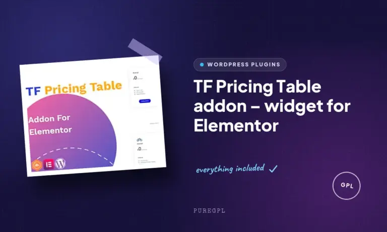 tf pricing table addon widget for elementor