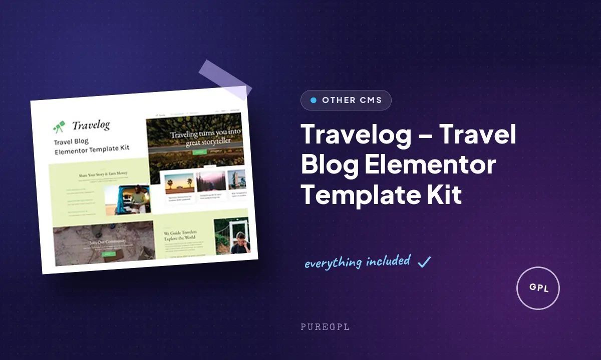 Travelog – Travel Blog Elementor Template Kit