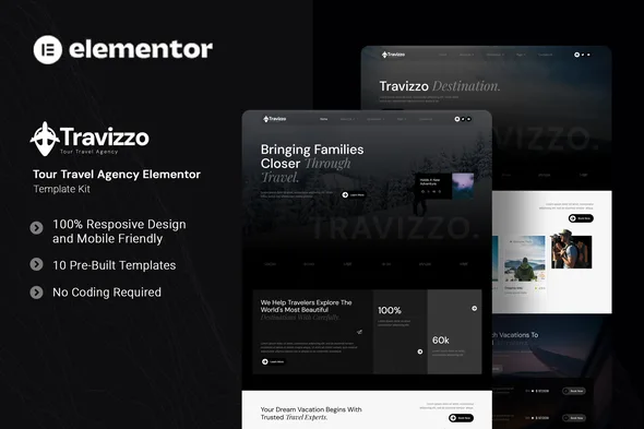 travizzo tour travel agency elementor template kit 1