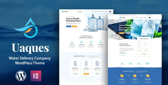 uaques drinking water delivery wordpress theme 1