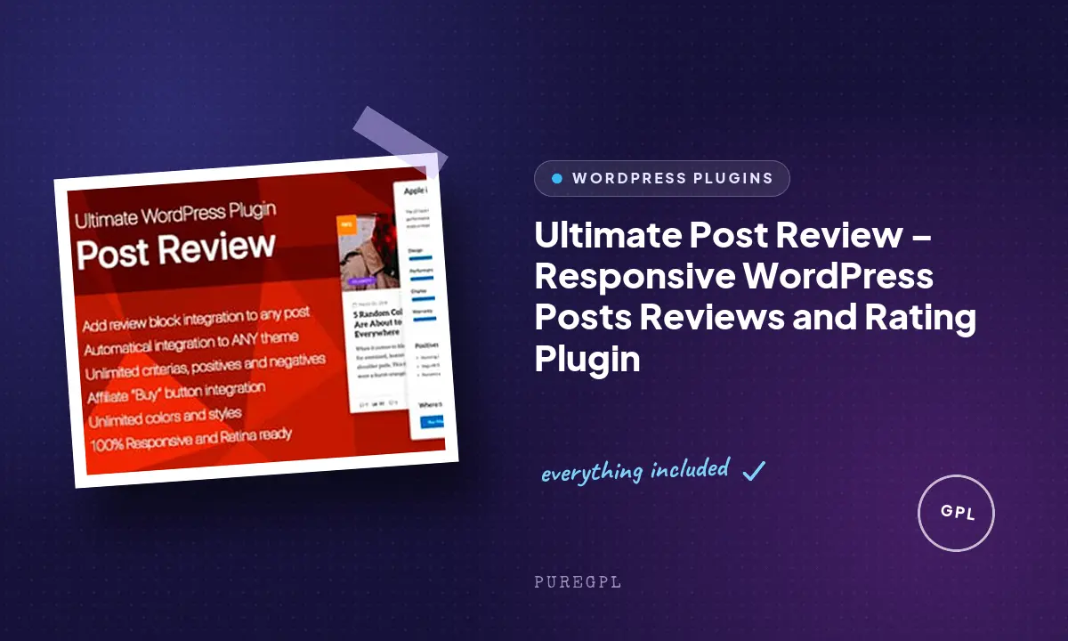 Ultimate Post Review – Responsive WordPress Posts Reviews and Rating Plugin