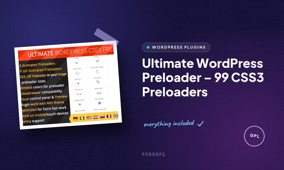 Ultimate WordPress Preloader – 99 CSS3 Preloaders