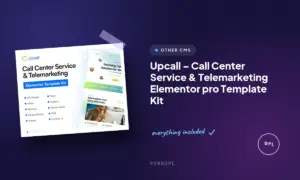 upcall call center service telemarketing elementor pro template kit