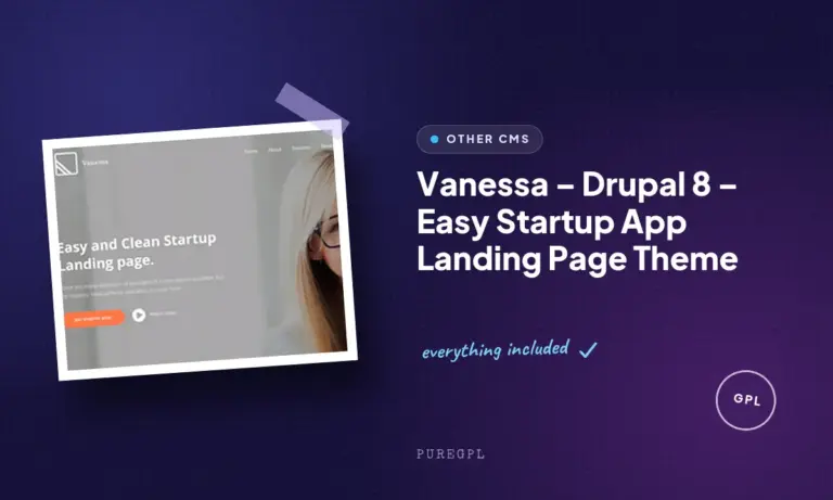 vanessa drupal 8 easy startup app landing page theme