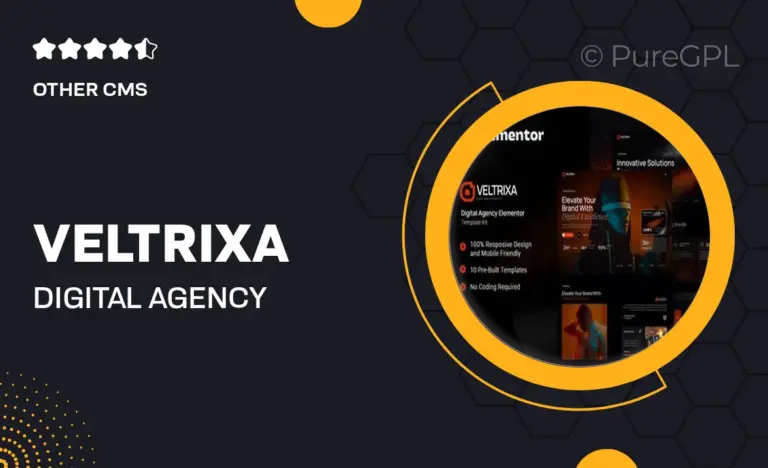 veltrixa digital agency elementor template kit