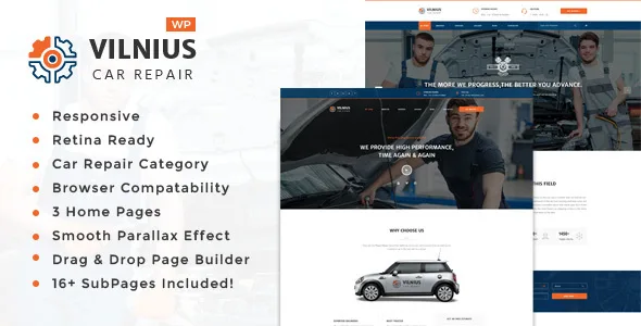 vilnius auto mechanic repair wordpress theme 1