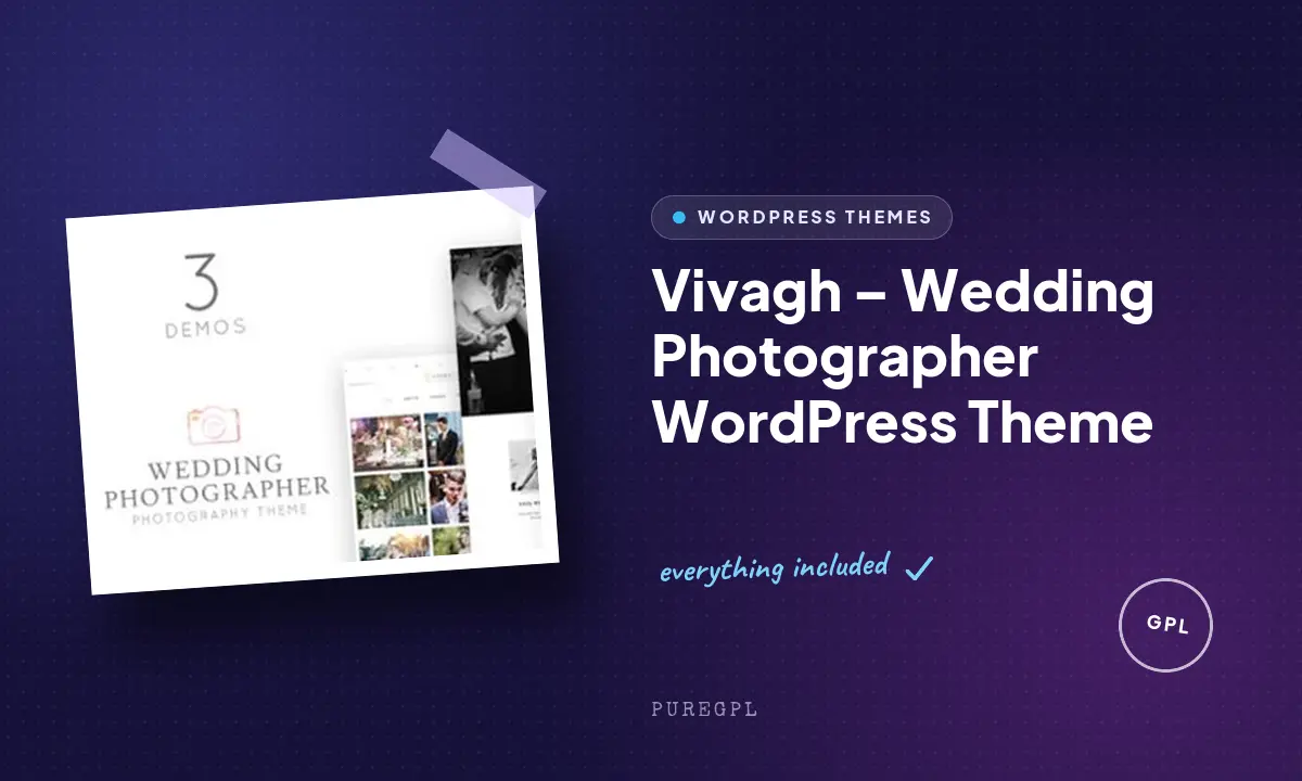 Vivagh – Wedding Photographer WordPress Theme