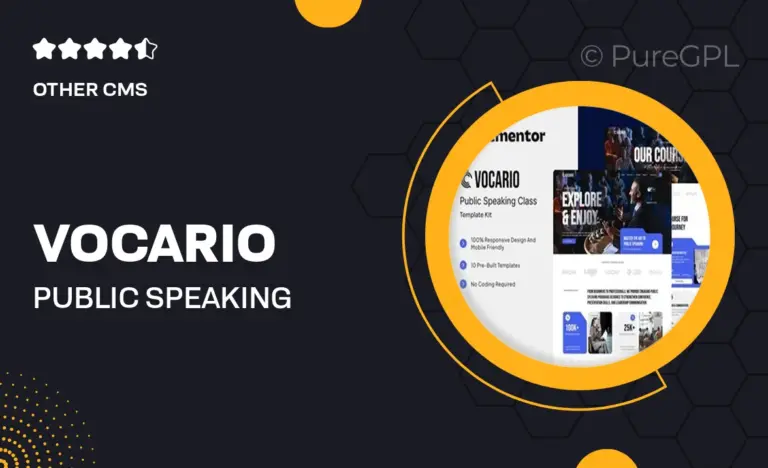 vocario public speaking class elementor template kit
