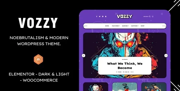 vozzy modern neobrutalism wordpress theme 1