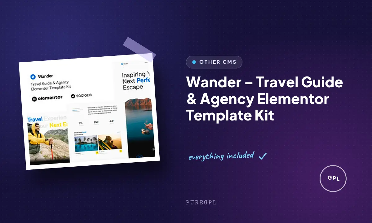 Wander – Travel Guide & Agency Elementor Template Kit