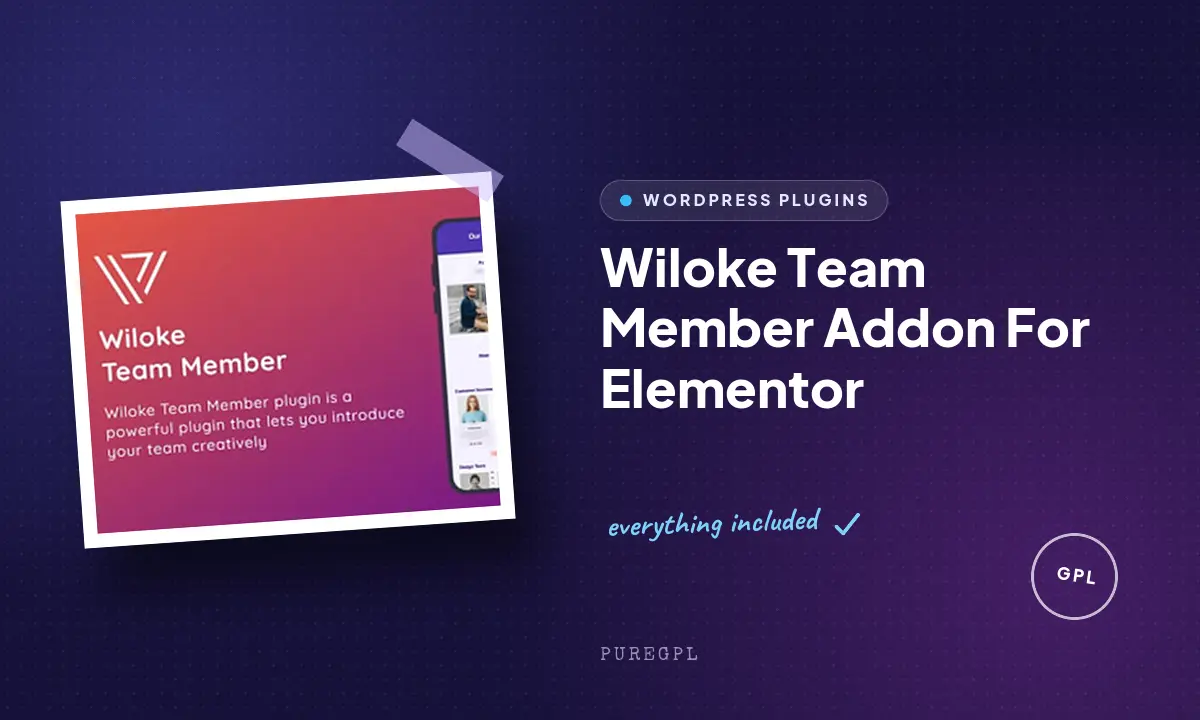 Wiloke Team Member Addon For Elementor