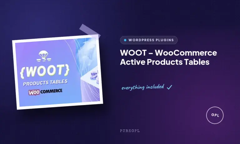 woot woocommerce active products tables
