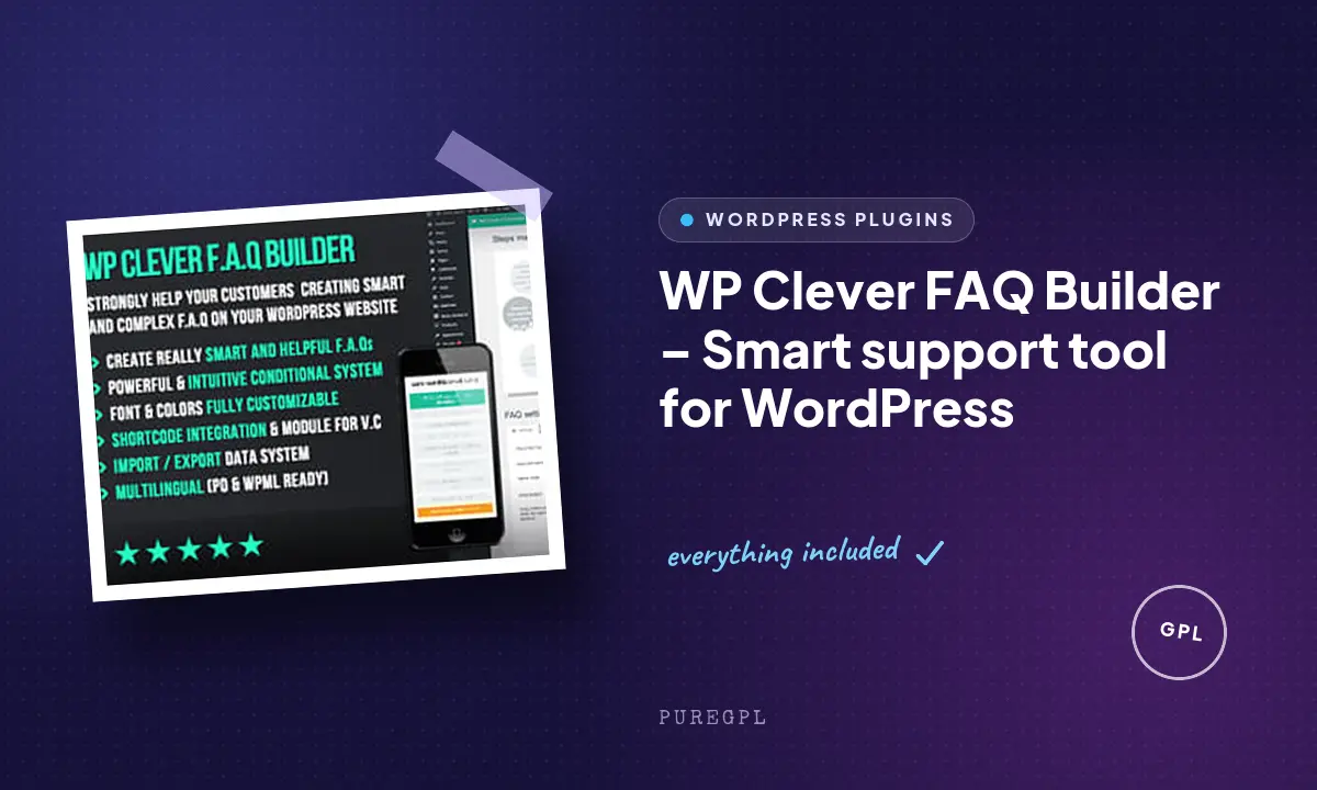 WP Clever FAQ Builder – Smart support tool for WordPress