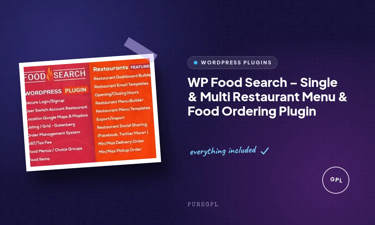 WP Food Search – Single & Multi Restaurant Menu & Food Ordering Plugin