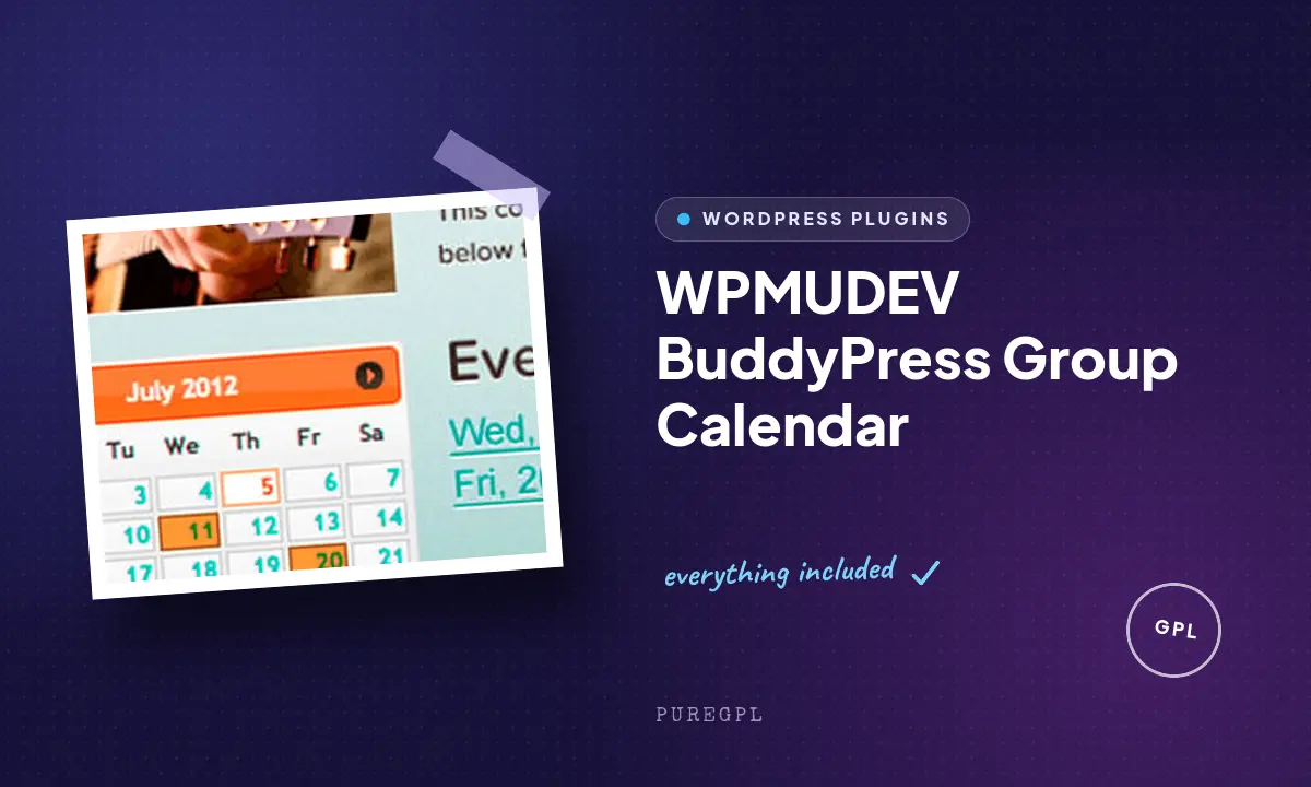 Wpmudev | BuddyPress Group Calendar