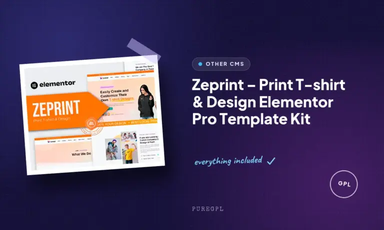 zeprint print t shirt design elementor pro template kit
