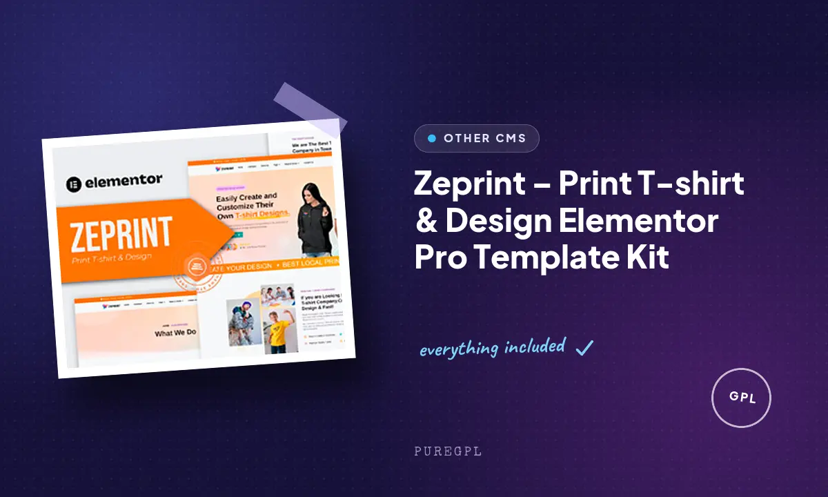 Zeprint – Print T-shirt & Design Elementor Pro Template Kit