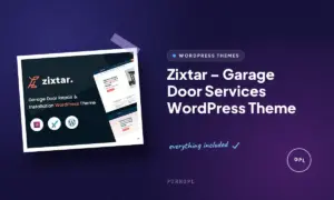 zixtar garage door services wordpress theme
