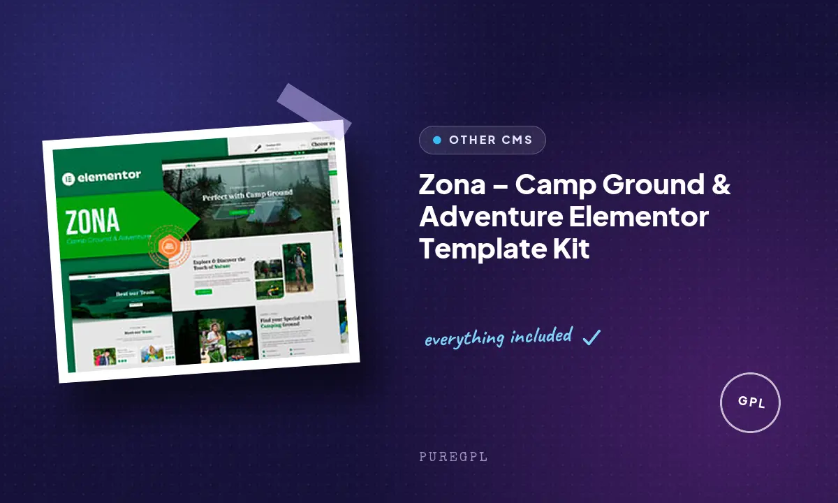 Zona – Camp Ground & Adventure Elementor Template Kit