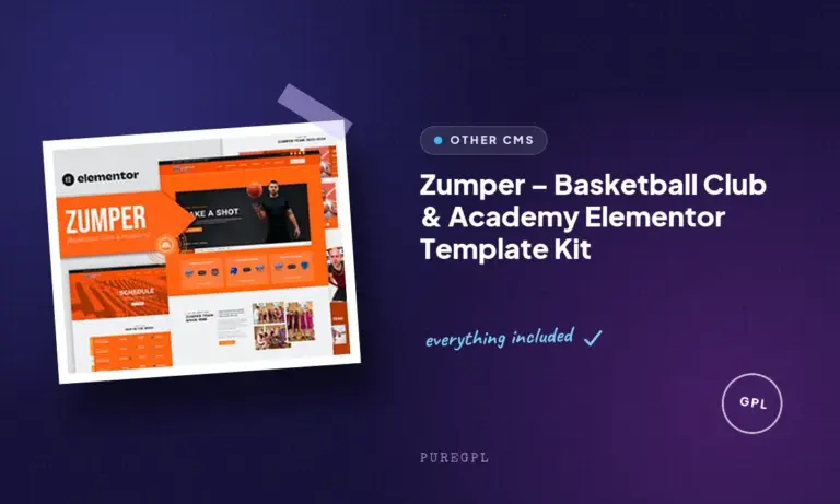 zumper basketball club academy elementor template kit