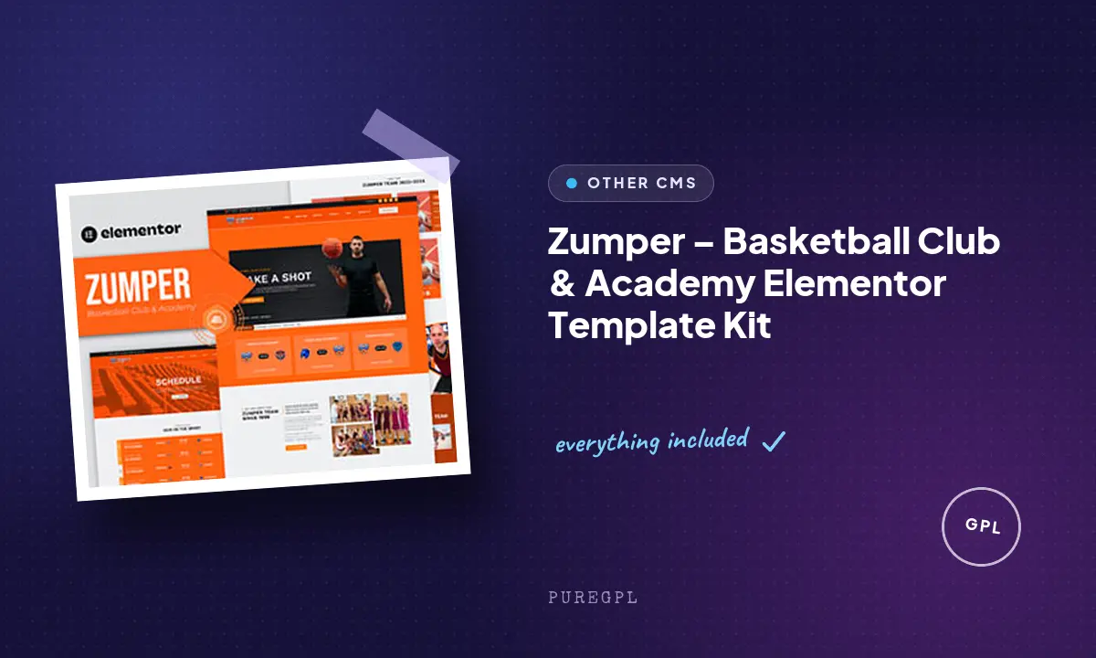 Zumper – Basketball Club & Academy Elementor Template Kit