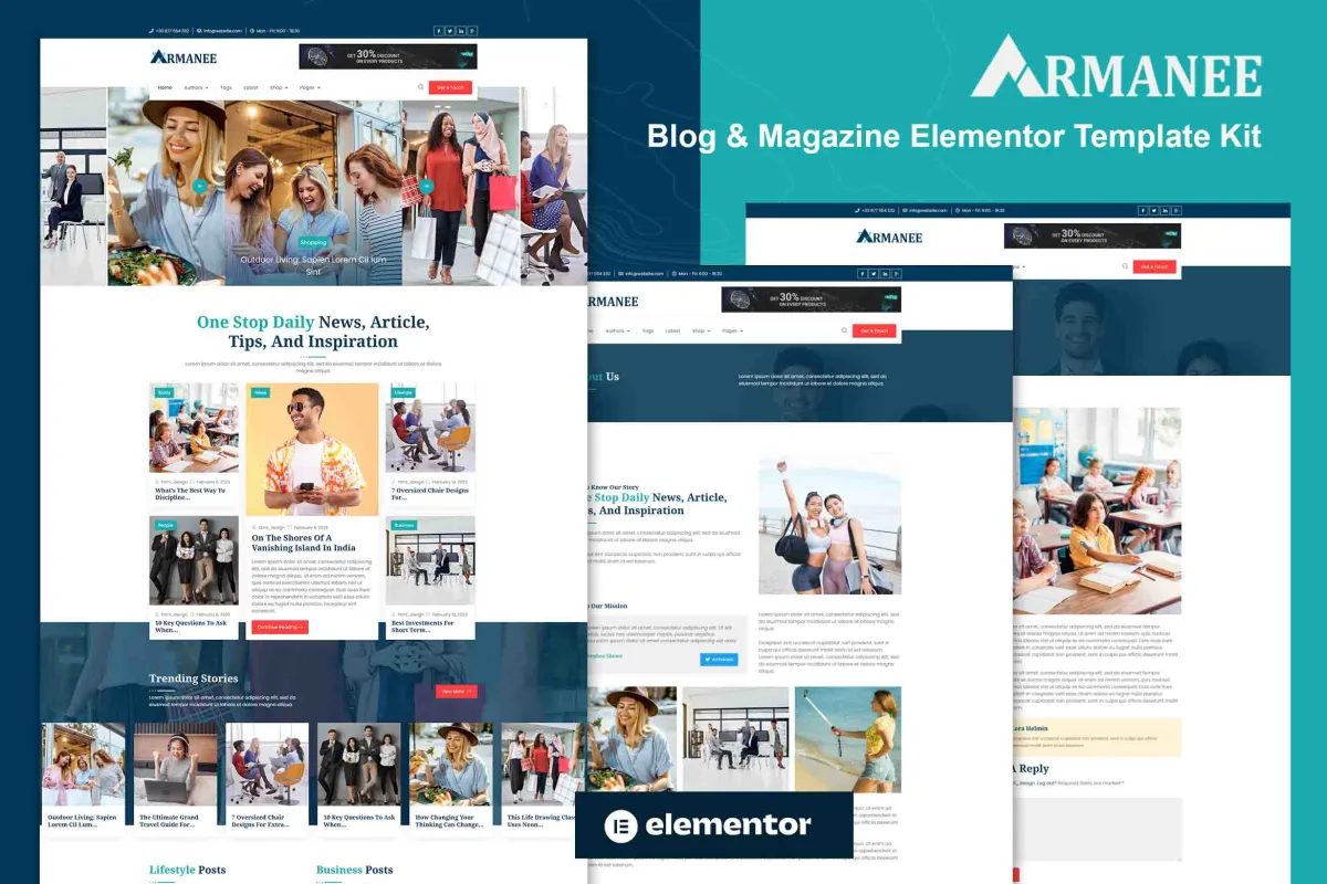 Armanee – Blog And Magazine Elementor Template Kit
