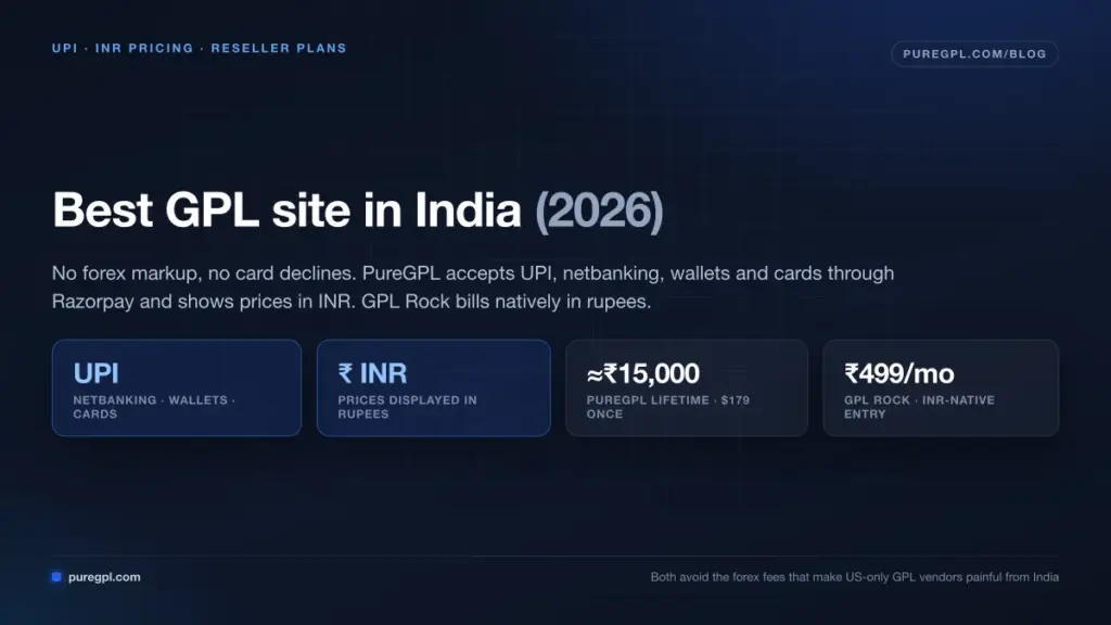 Best GPL site in India 2026 with UPI and INR pricing