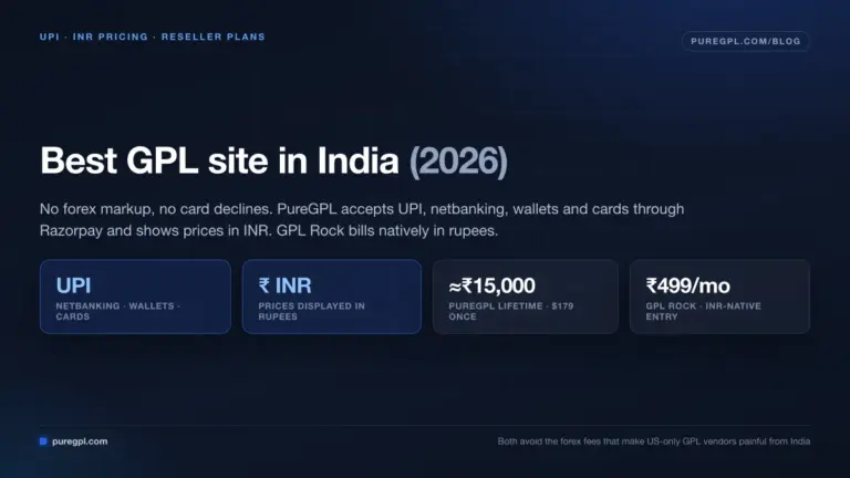 Best GPL site in India 2026 with UPI and INR pricing