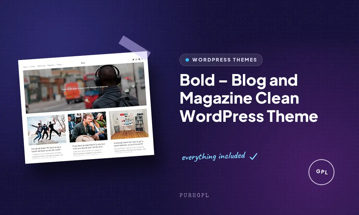 Bold – Blog and Magazine Clean WordPress Theme