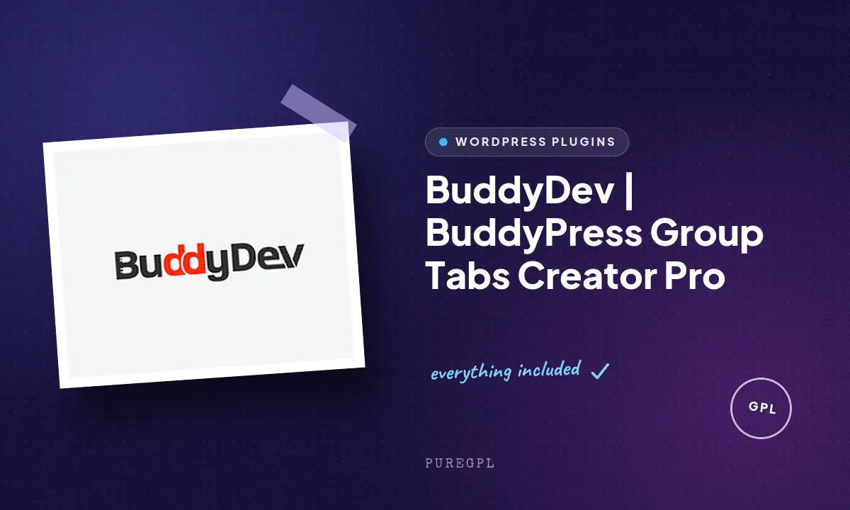 BuddyDev | BuddyPress Group Tabs Creator Pro