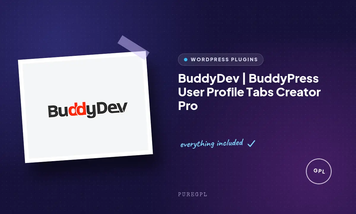 BuddyDev | BuddyPress User Profile Tabs Creator Pro