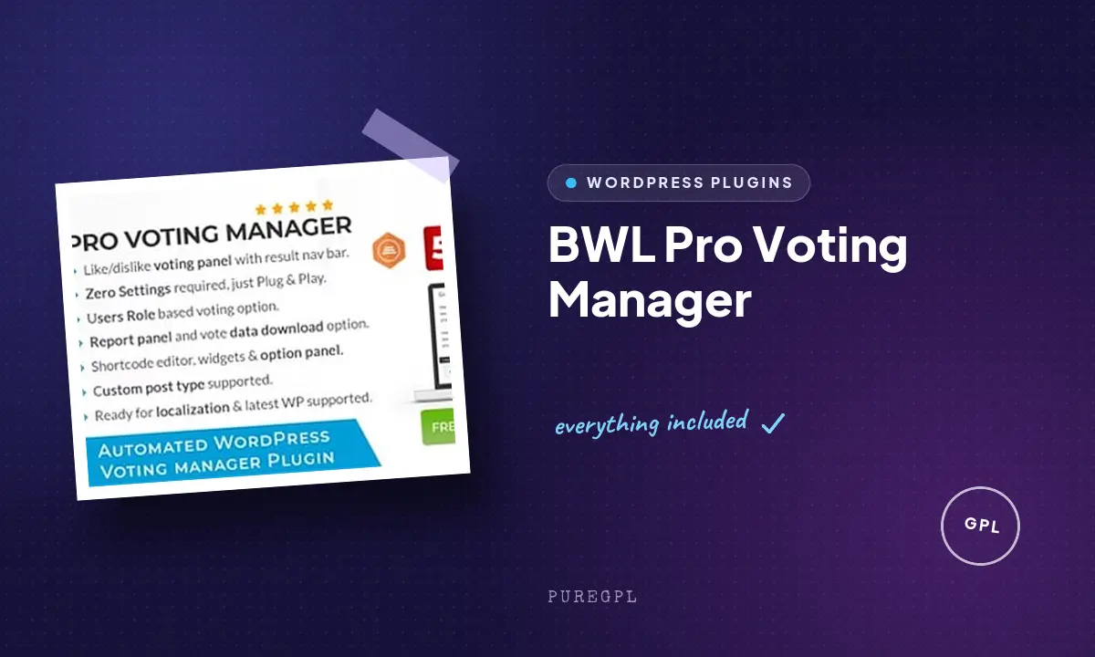 Codecanyon | BWL Pro Voting Manager
