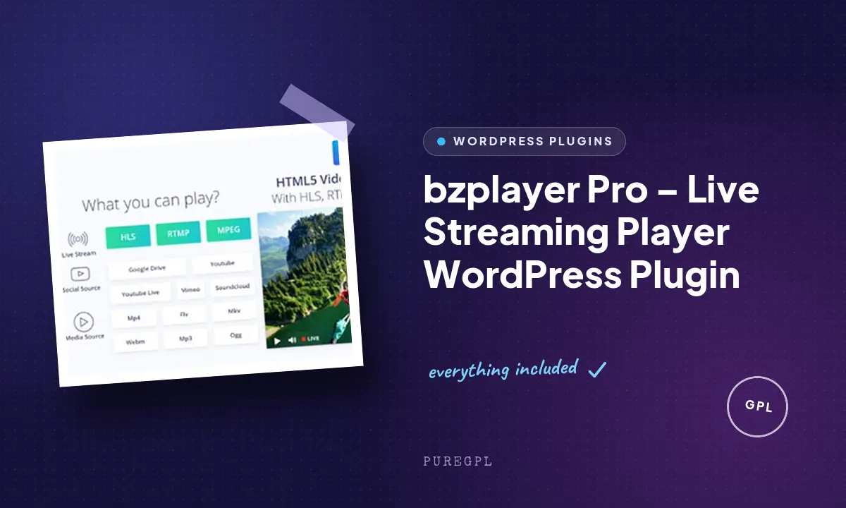 bzplayer Pro | Live Streaming Player WordPress Plugin