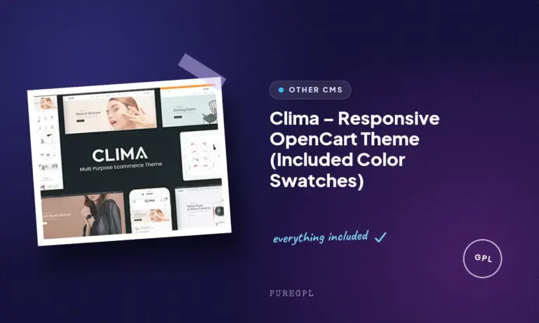 clima responsive opencart theme included color swatches