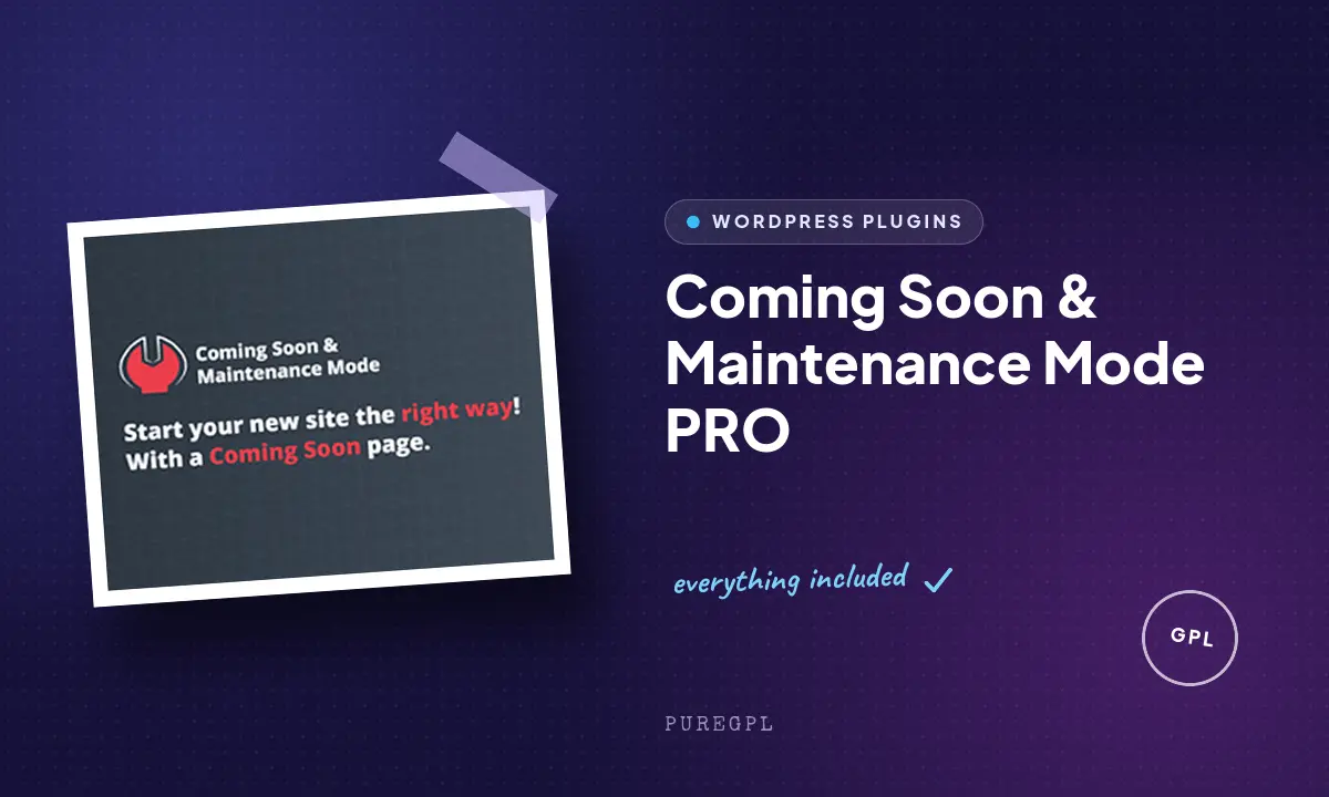 Coming Soon & Maintenance Mode PRO