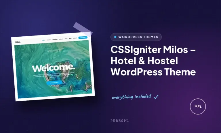 cssigniter milos hotel hostel wordpress theme