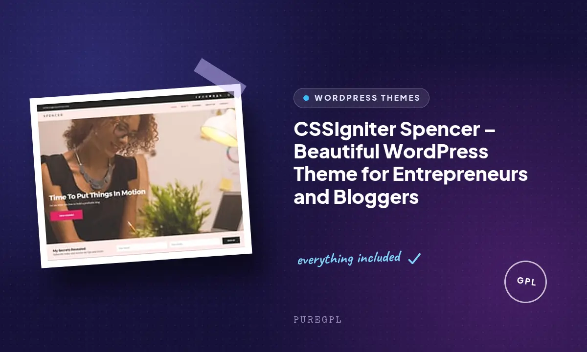CSSIgniter Spencer – Beautiful WordPress Theme for Entrepreneurs and Bloggers