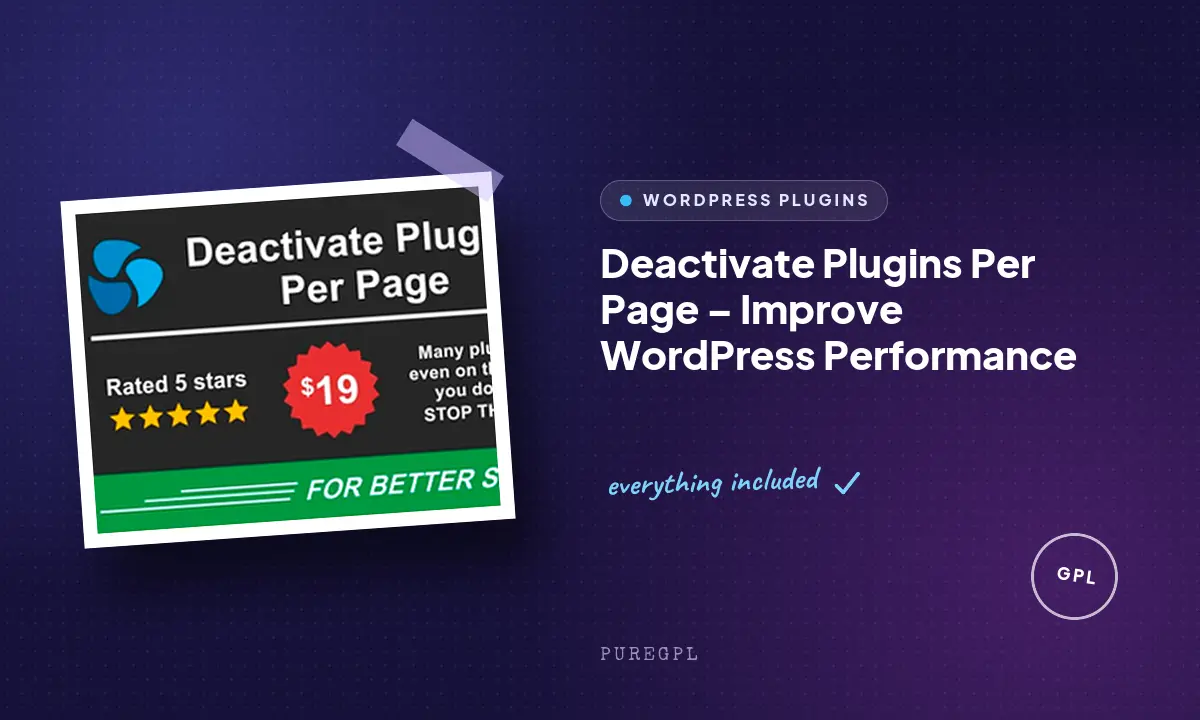 Deactivate Plugins Per Page – Improve WordPress Performance