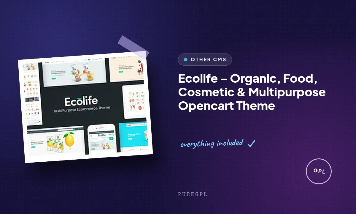 Ecolife – Organic, Food, Cosmetic & Multipurpose Opencart Theme