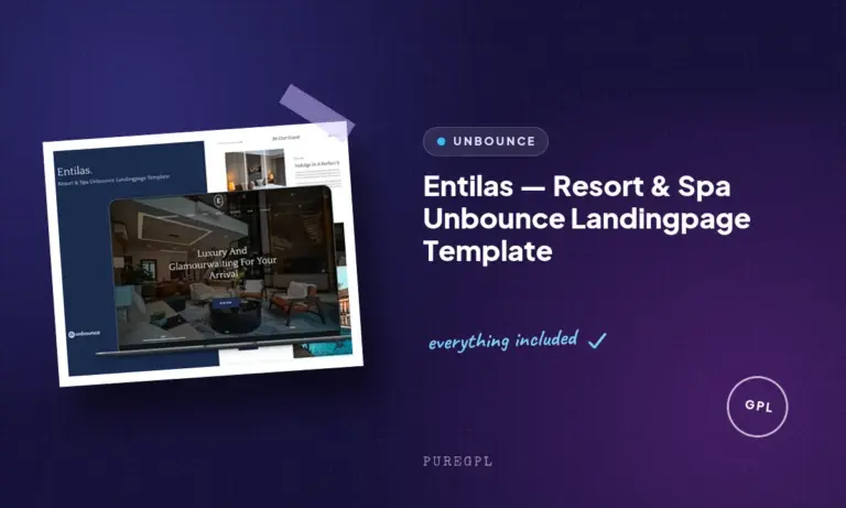 entilas resort spa unbounce landingpage template