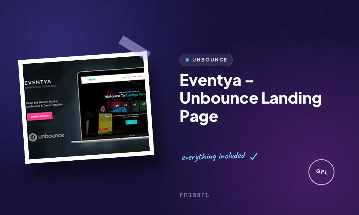 Eventya – Unbounce Landing Page