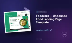 foodezza unbounce food landing page template