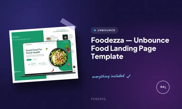foodezza unbounce food landing page template