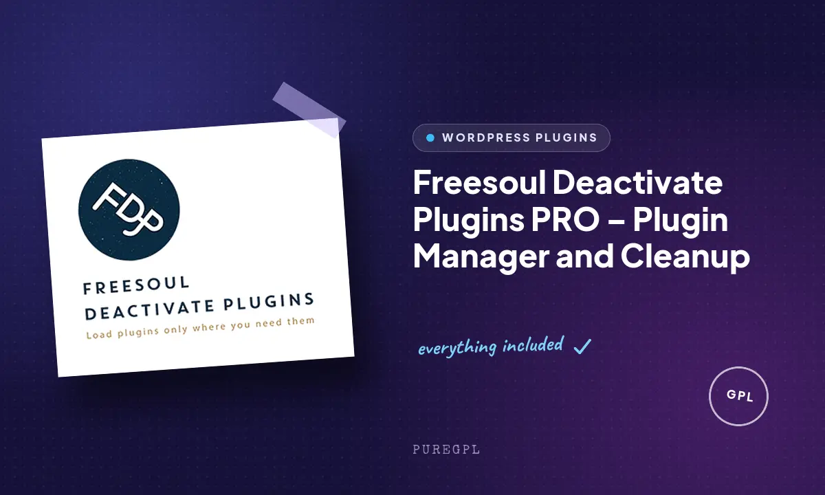 Freesoul Deactivate Plugins PRO