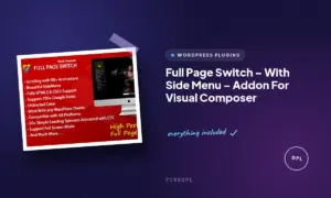 full page switch with side menu addon for visual composer