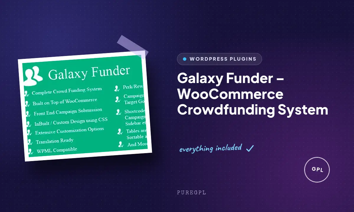 Galaxy Funder – WooCommerce Crowdfunding System