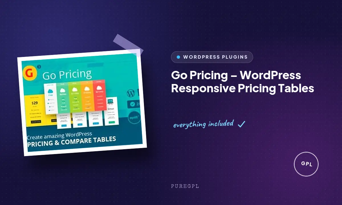 Go Pricing | WordPress Responsive Pricing Tables